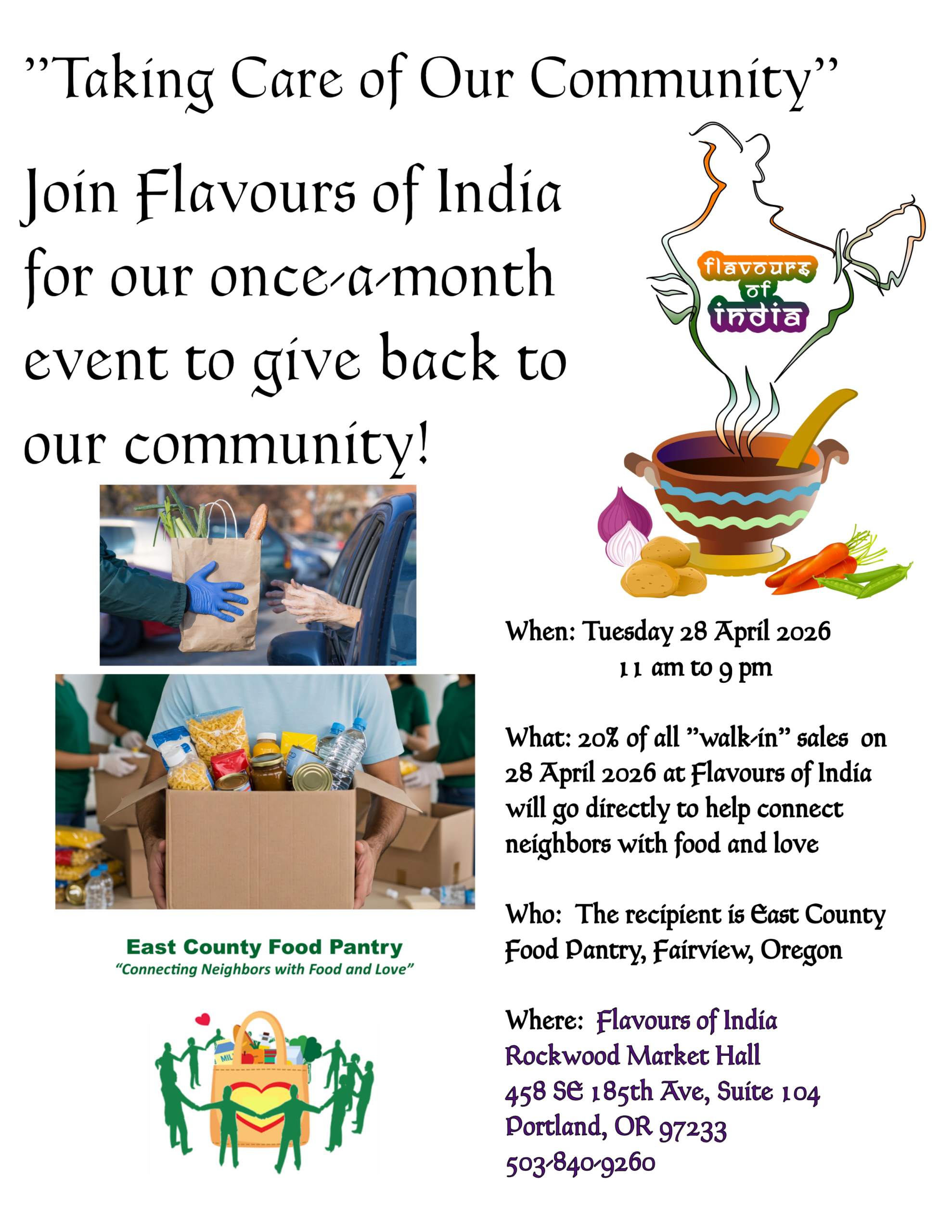 East County Food Pantry 28 April 2026 FundRaiser